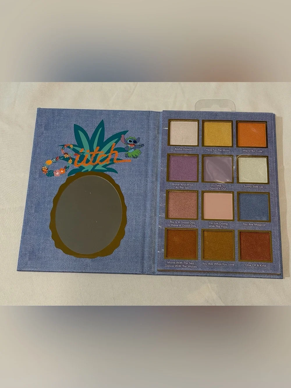 Disney Stitch Pineapple Eyeshadow Palette - Blue & Gold Accents